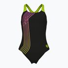 Vaikiškas vientisas maudymosi kostiumėlis arena Sound Track Swim Pro Back black/artic lime