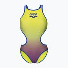 Moteriškas vientisas maudymosi kostiumėlis arena One Shaded Print Tech One Back artic lime violetta multi/neon blue