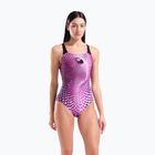 Moteriškas vientisas maudymosi kostiumėlis arena Peacock Swim Pro Back multi pink/black