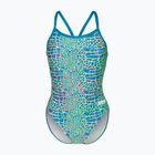 Moteriškas vientisas maudymosi kostiumėlis arena Snake Skin Challenge blue cosmo multi/blue cosmo