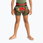 Vaikiški treniruočių šortai Venum Inferno Kids Muay Thai army green/orange