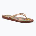 Moteriškos šlepetės per pirštą ROXY Bermuda Print brown combo