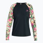 Moteriški plaukimo marškinėliai ilgomis rankovėmis ROXY Lycra Printed anthracite palm song s