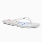 Moteriškos šlepetės per pirštą ROXY Sandy III white/rainbow monogram