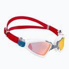 Aquasphere Kayenne Pro plaukimo akiniai balti / pilki / veidrodiniai raudoni