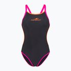 Moteriškas vientisas plaukimo kostiumas aquaFeel Training V-Back gray / smoke