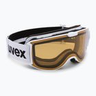 Slidinėjimo akiniai UVEX Skyper P balti matiniai/poliaregėjimo rudi/skaidrūs 55/0/444/1030