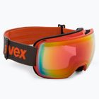Slidinėjimo akiniai UVEX Compact FM oranžiniai matiniai/veidrodiniai rainbow rose 55/0/130/30
