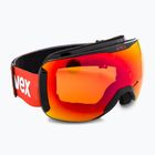UVEX Downhill 2100 CV S2 slidinėjimo akiniai juodi blizgūs/veidrodiniai raudoni/spalvoti oranžiniai