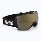 Slidinėjimo akiniai UVEX Downhill 2100 CV black matt/mirror cooper green