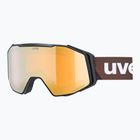 Slidinėjimo akiniai UVEX Gravity FM black matt/mirror gold orange clear