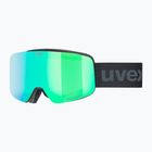 Vaikiški slidinėjimo akiniai UVEX Pwdr FM black matt/mirror green yellow clear