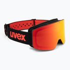 Vaikiški slidinėjimo akiniai UVEX Pwdr FM black matt/mirror red orange clear