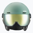 Slidinėjimo šalmas UVEX Wanted Visor oxid green matt/mirror gold/smoke