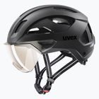 Dviratininko šalmas UVEX Stride Visor black matt/litemirror silver