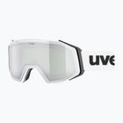 Slidinėjimo akiniai UVEX Gravity FM white matt/mirror silver/green/clear
