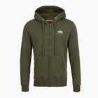 Vyriškas džemperis Alpha Industries Basic Zip SL dark olive