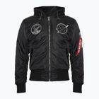 Alpha Industries MA-1 VF Hood Dark Side juoda / šviesą atspindinti vyriška striukė