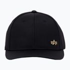 Vyriška kepuraitė su snapeliu Alpha Industries Metal Label black/shiny gold