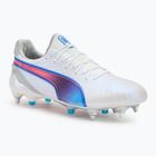 Vyriški futbolo batai PUMA King Ultimate MxSG puma white/bluemazing/flat light grey/sunset glow