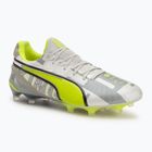 Vyriški futbolo batai PUMA King Ultimate Forever FG/AG feather gray/electric lime/puma white/flat light gray