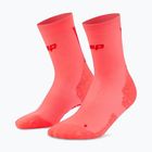 Vyriškos kompresinės kojinės CEP Ultralight Mid Cut 4.0 neon coral/red