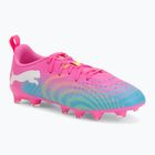 Vaikiški futbolo batai PUMA Future 9 Play FG/AG Jr poison pink/puma wht/sun stream/bright aqua/puma blk
