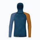 Vyriški termoaktyvūs marškinėliai su gobtuvu ORTOVOX 120 Comp Light Hoody petrol blue
