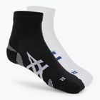 Bėgimo kojinės ASICS Cushion Run Quarter 2 poros performance black/brilliant white