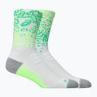 Kojinės ASICS Performance Run Crew brilliant white/illuminating green/vital green