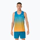 Vyriški bėgimo marškinėliai ASICS Road Fade Singlet Aegean Blue/Yamabuki