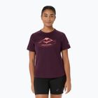Moteriški bėgimo marškinėliai Asics Fujitrail Logo Ss Top Dark Aubergine