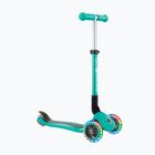 Vaikiškas triratis paspirtukas Globber Junior Foldable Lights dark emerald green