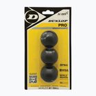 Dunlop Pro Blister skvošo kamuoliukai 3 vnt. juodi 700109