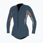 Moteriškas plaukimo hidrokostiumas O'Neill Bahia 2/1 Front Zip Short Spring Copen blue/painted tropics/copen blue