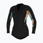 Moteriškas plaukimo hidrokostiumas O'Neill Bahia 2/1 Front Zip Short Spring black/mikah floral/black