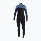 Moteriškas plaukimo hidrokostiumas O'Neill Epic 4/3 mm Chest Zip Full black/stormy palm/faded denim
