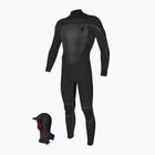 Vyriškas plaukimo hidrokostiumas O'Neill Mutant Legend 5/4 mm Chest Zip with Hood Full black/tempered steel