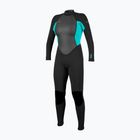 Moteriškas plaukimo kostiumas O'Neill Reactor-2 3/2 mm Back Zip Full black/light aqua