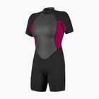 Moteriškas plaukimo kostiumas O'Neill Reactor-2 2mm Back Zip SS Spring IS7 black/punk pink