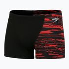 Speedo vyriški Hyper Boom Placement V-Cut Aquashort plaukimo bokseriai juodai raudoni 8-09734