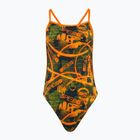 Moteriškas vientisas plaukimo kostiumas Speedo Allover Vback salso / black / olive