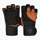 Treniruočių pirštinės RDX L4 Open Finger Micro Plus Gym tan/black