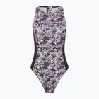 Moteriškas vientisas plaukimo kostiumas ZONE3 Pacific Koa High Neck black/green