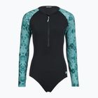 Moteriškas vientisas maudymosi kostiumėlis ZONE3 Long Sleeve teal tie dye