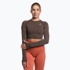 Moteriška treniruočių viršutinė dalis ilgomis rankovėmis Gymshark Vital Seamless Crop Top penny brown marl