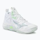 Moteriški tinklinio batai Mizuno Wave Momentum 3 Mid white/glacial/pantinagreen
