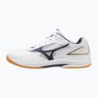 Mizuno Wave Drive 9 teniso bateliai balti/suknelės mėlyni/auksiniai