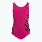 Nike Crossback rožinės spalvos vientisas vaikiškas maudymosi kostiumėlis NESSC727-672