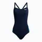 Moteriškas vientisas maudymosi kostiumėlis Nike Multiple Print Racerback Splice One, tamsiai mėlynas NESSC051-440